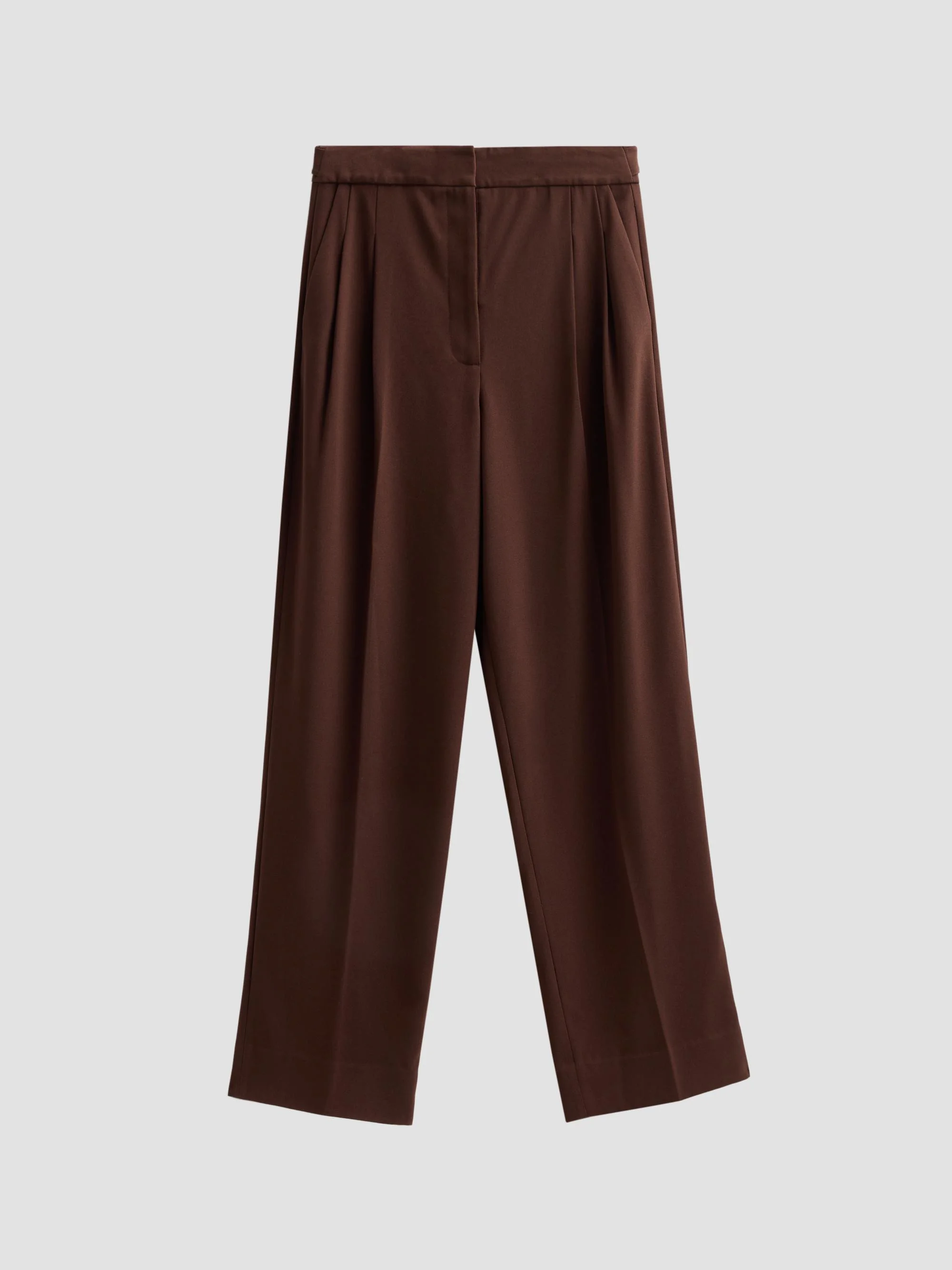 Women's Hayes Pleated Straight-Leg Pants - Chocolate - 1