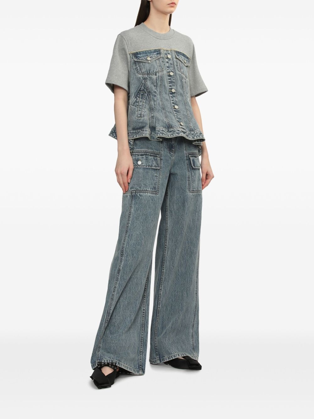 belted wide-leg jeans - 2