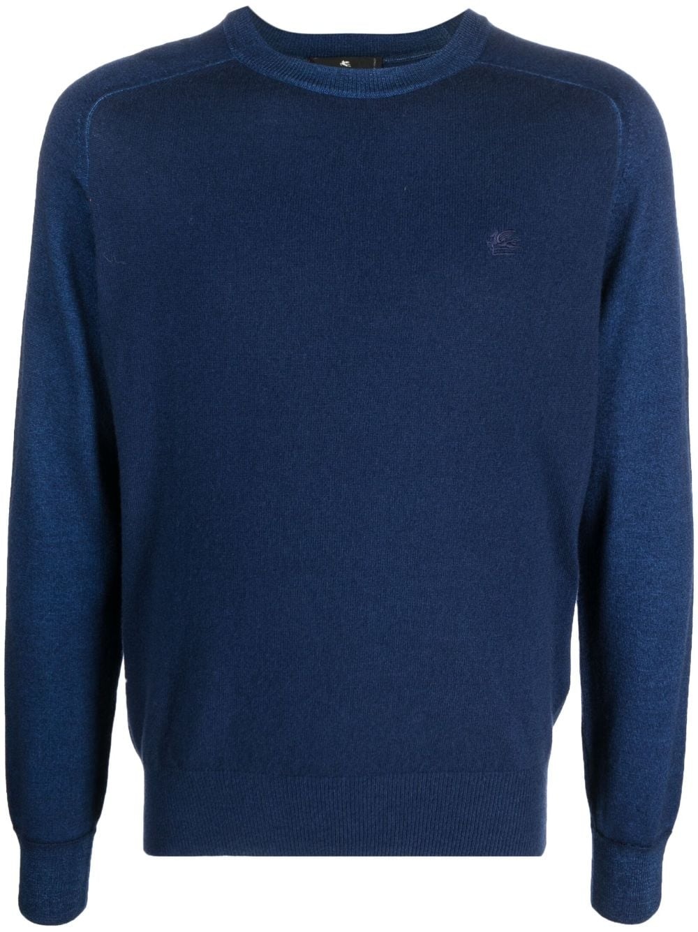 logo-embroidered virgin wool jumper - 1