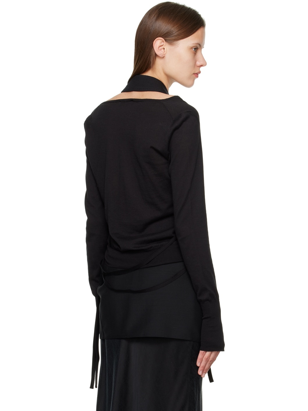 Black Self-Tie Vest - 3