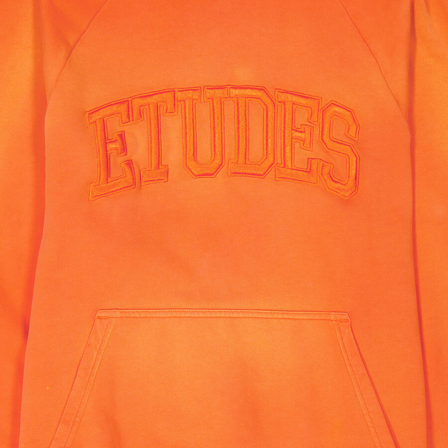 Etudes Men's Orange Racing Logo Cotton Hoodie - 7