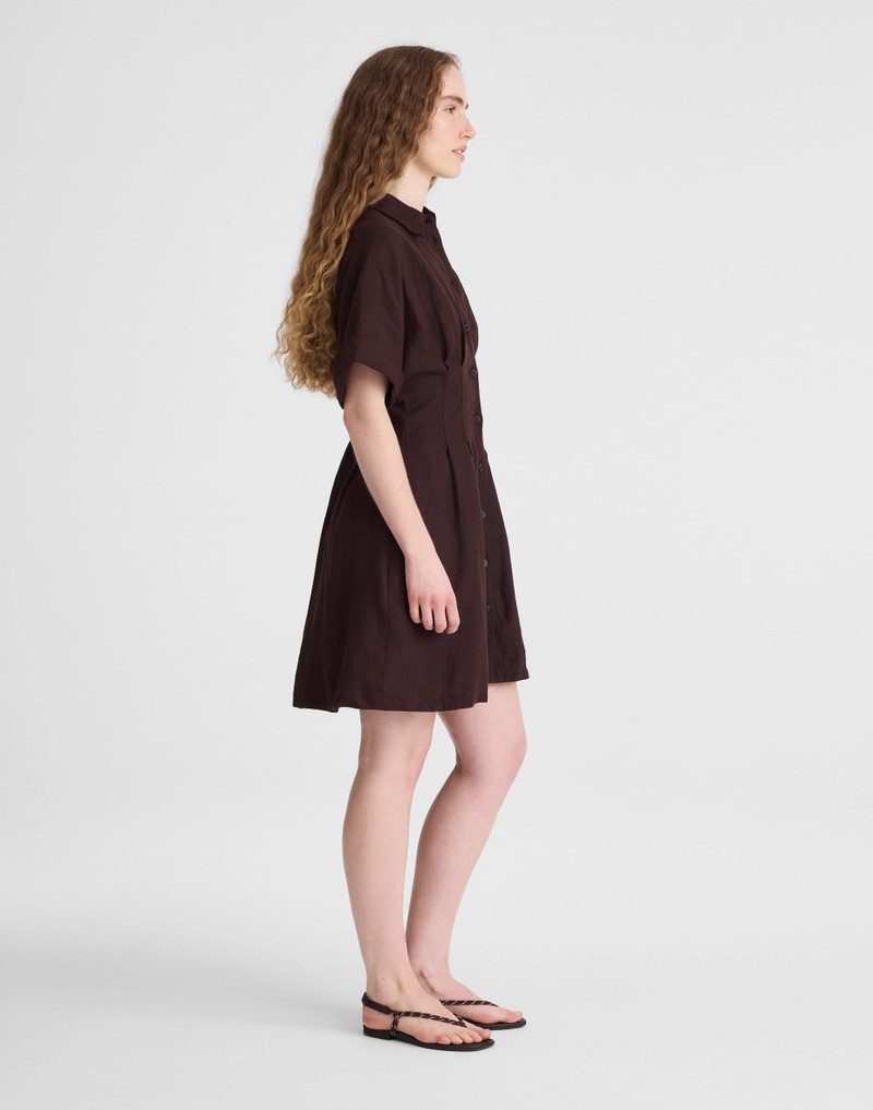 The Perry Mini Shirtdress in 100% Linen 4