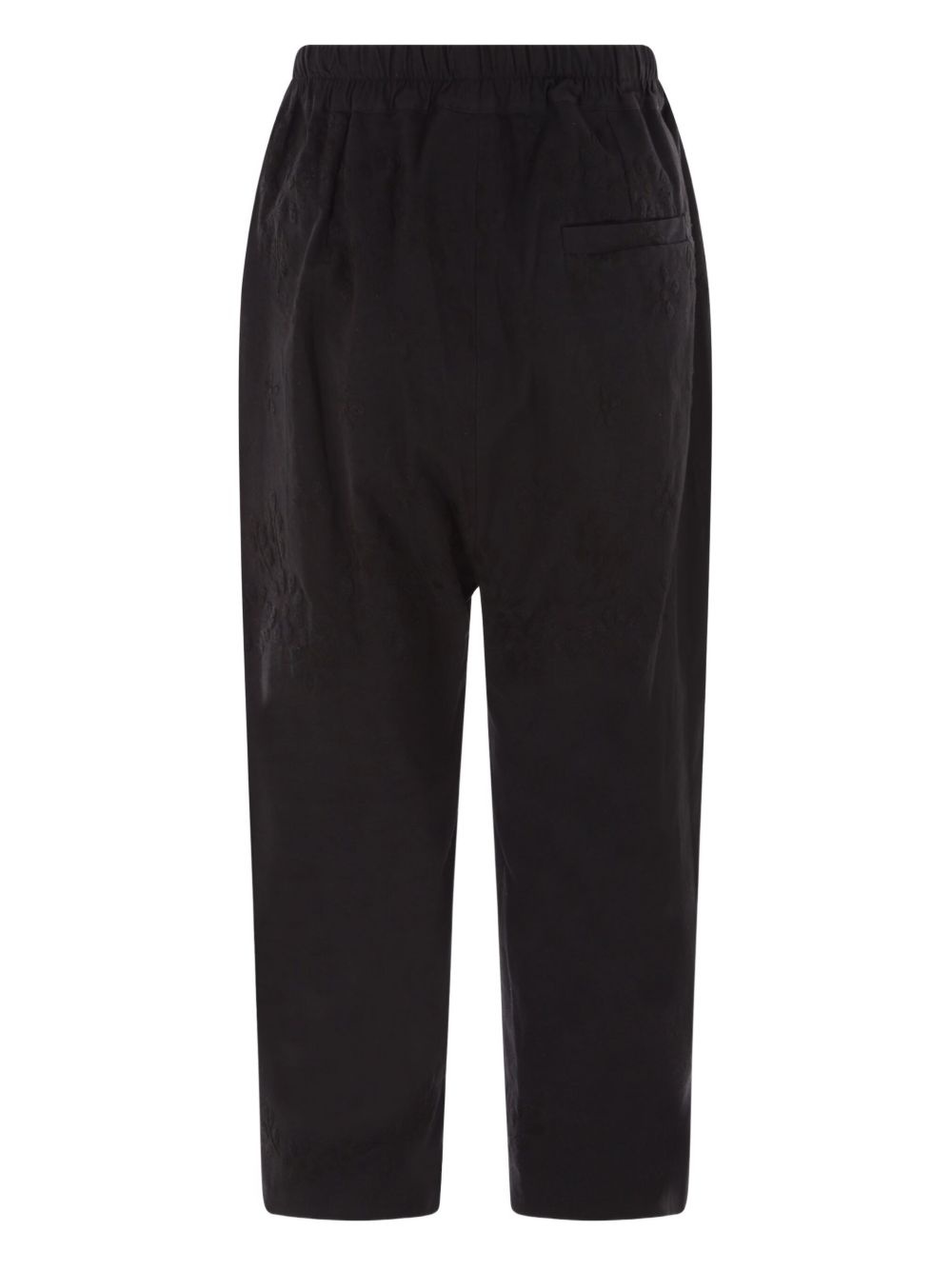 floral-embroidered elasticated-waist trousers - 2