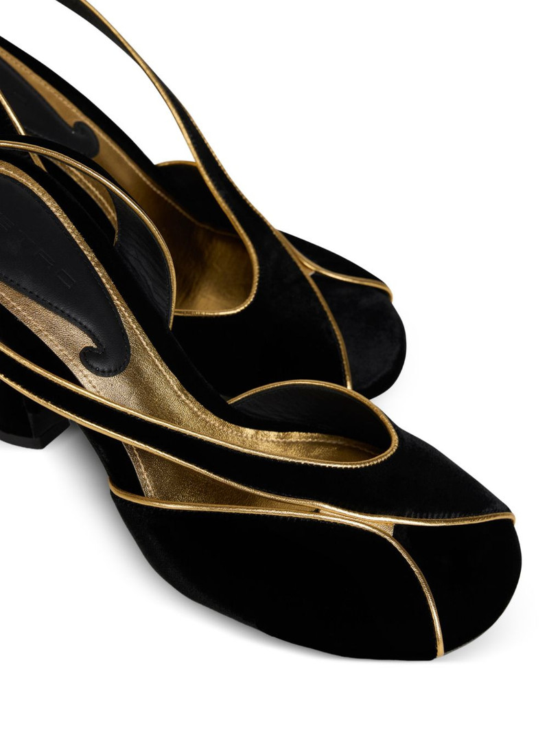 90mm metallic-trim velvet high-heeled sandals 3