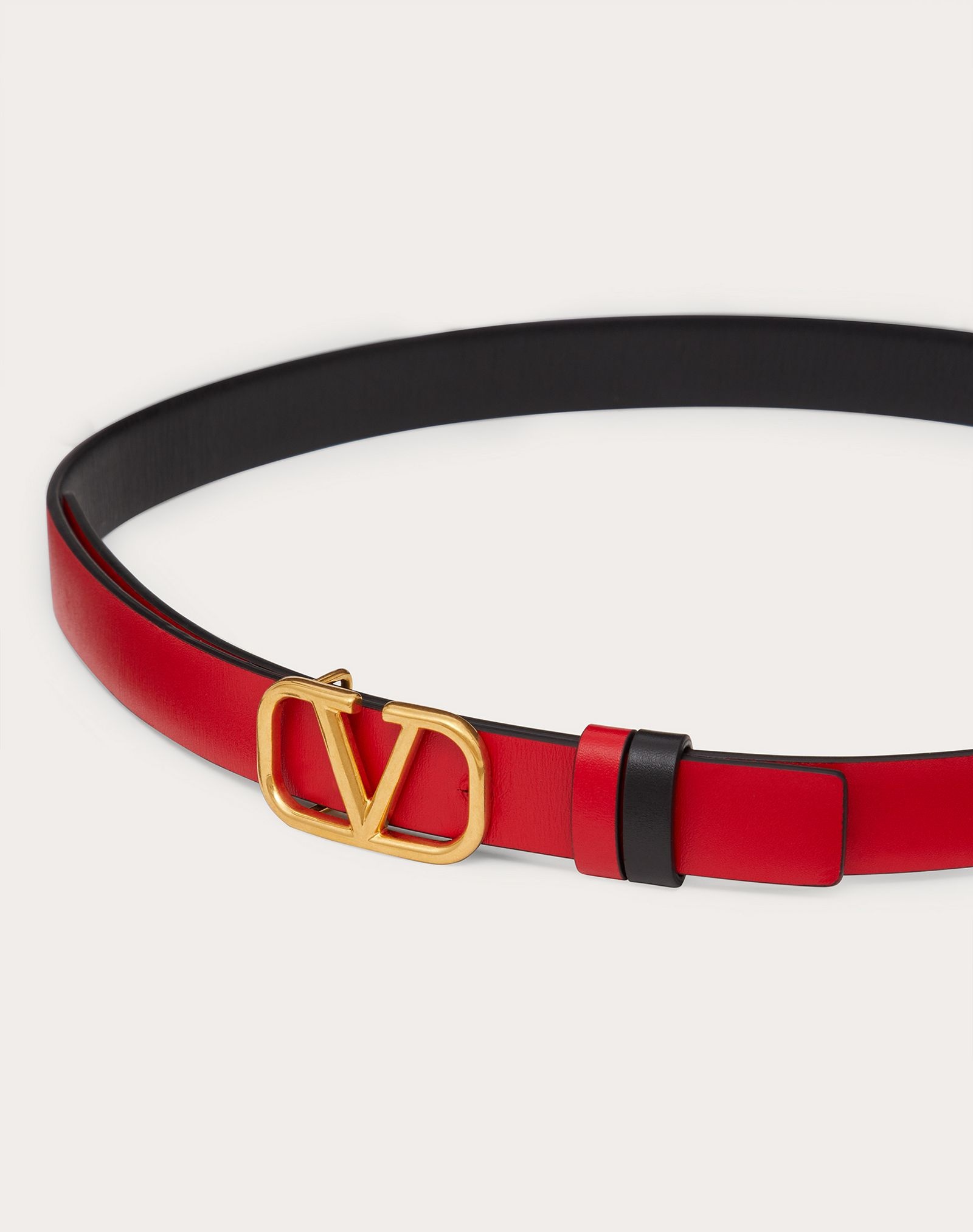 REVERSIBLE VLOGO SIGNATURE BELT IN GLOSSY CALFSKIN 20 MM