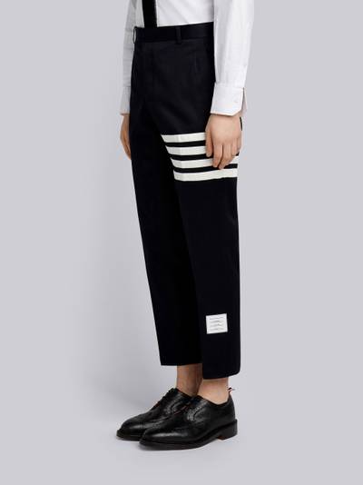 Thom Browne Navy Cotton Twill Knit Seamed 4-bar Unconstructed Chino Trouser outlook