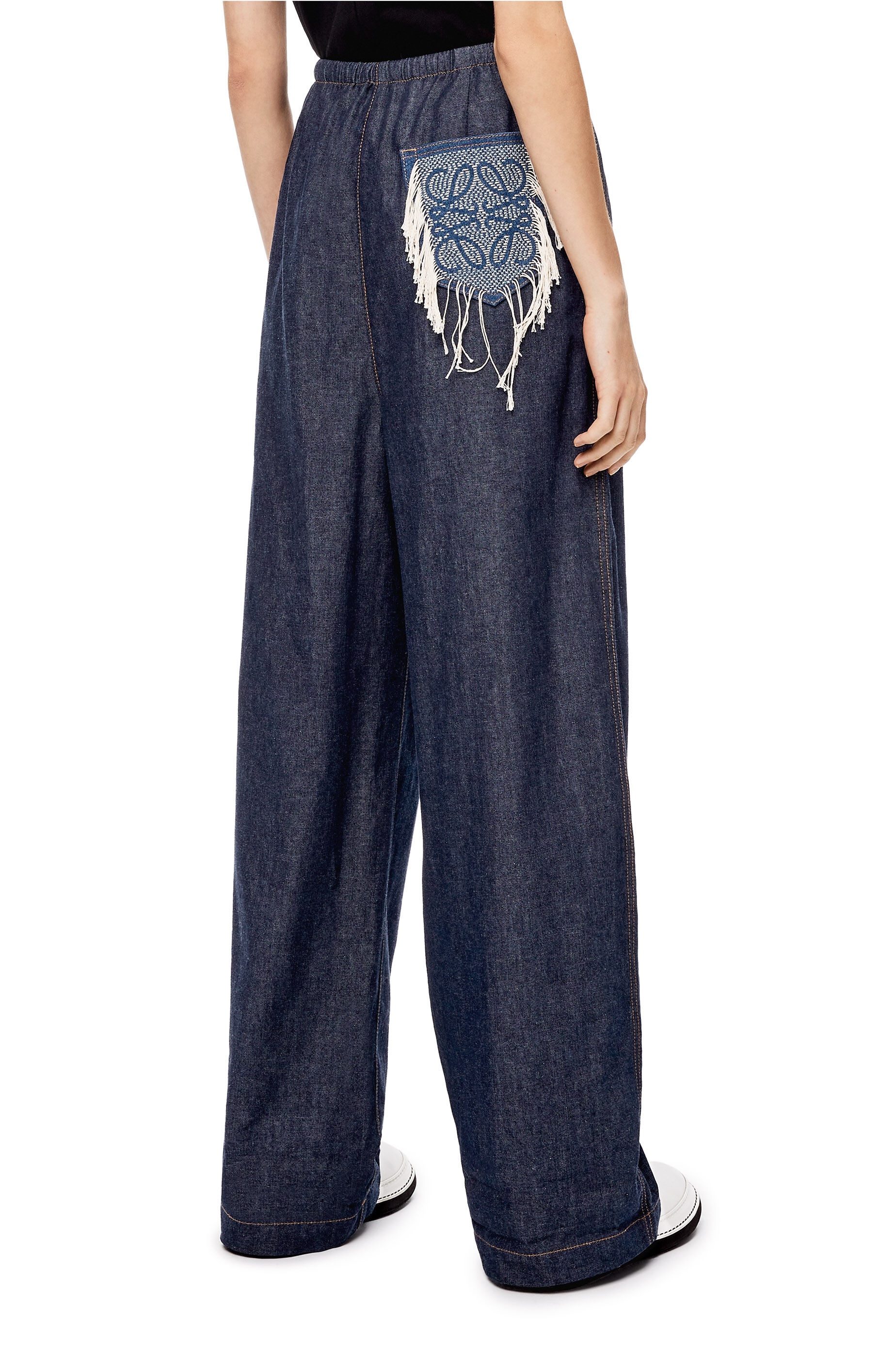 Anagram drawstring jeans in denim - 4
