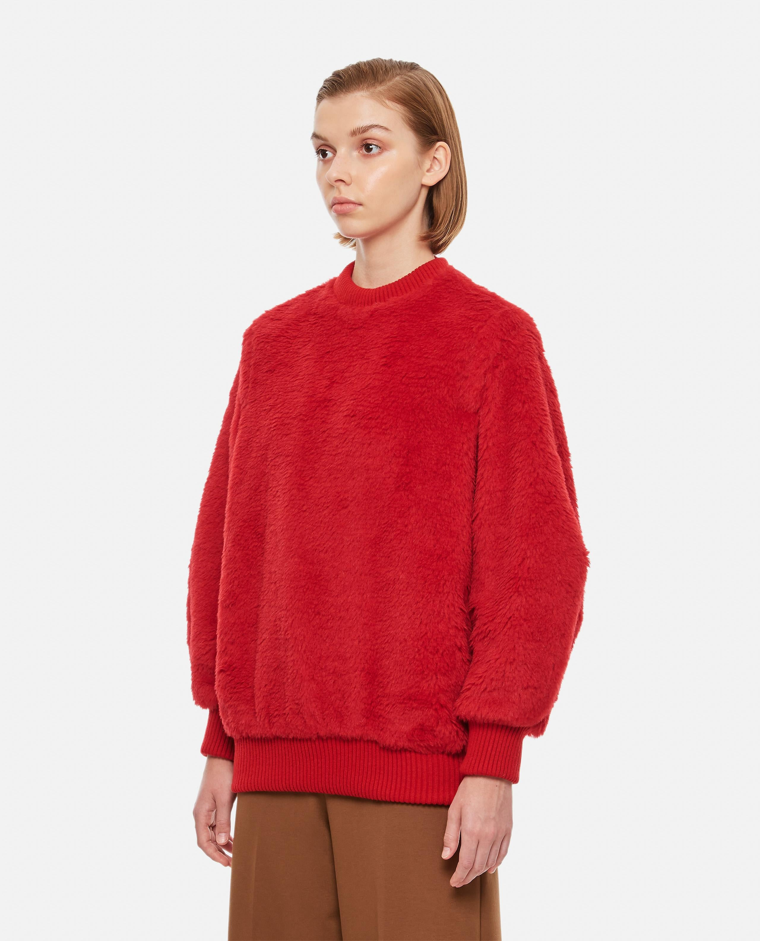 TEDDY CREWNECK SWEATER IN CARMINE - 2