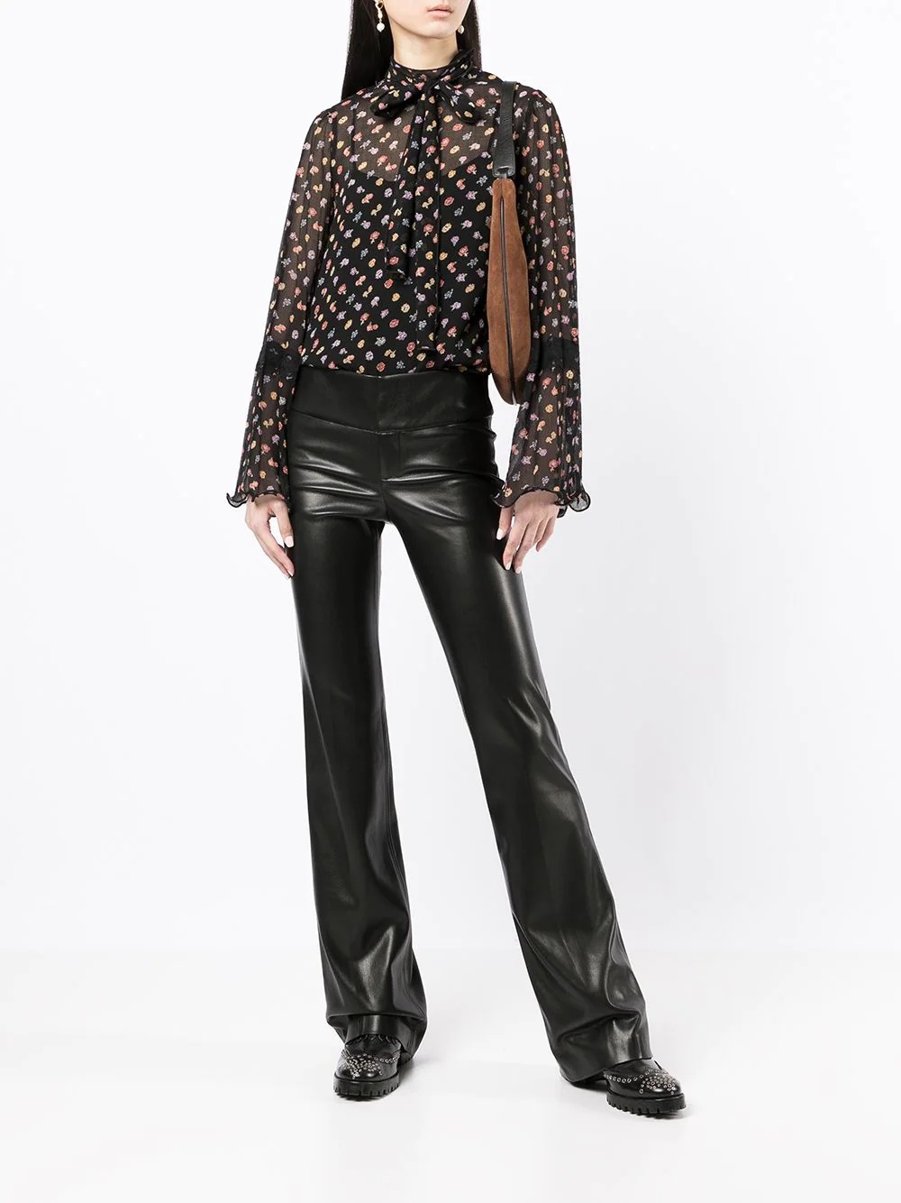 Olivia vegan leather flared trousers - 2