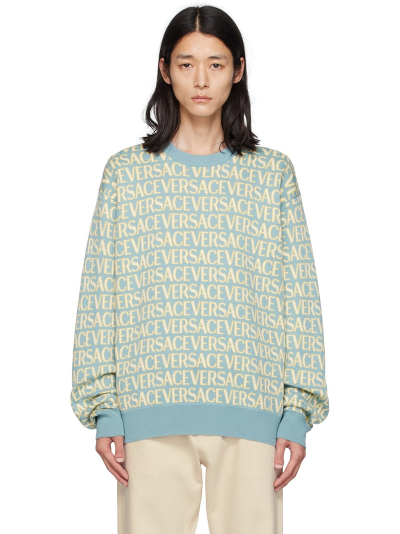 Blue & Yellow Allover Sweater - 1