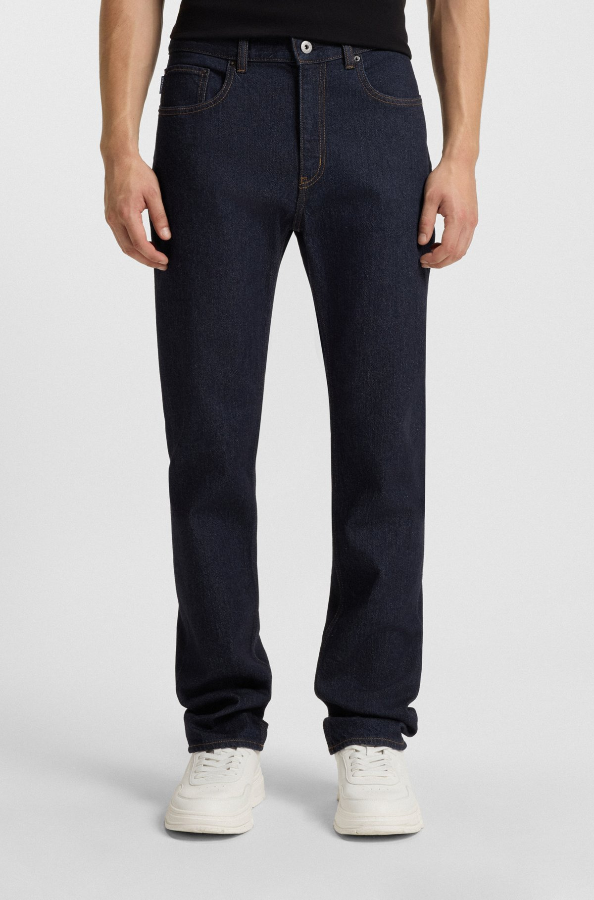 SLIM-FIT JEANS IN DARK-BLUE STRETCH DENIM - 2