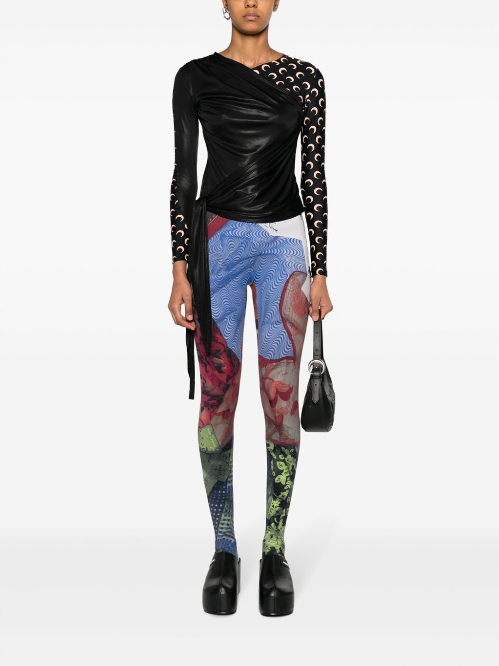 Regenerated crescent moon-print top - 2