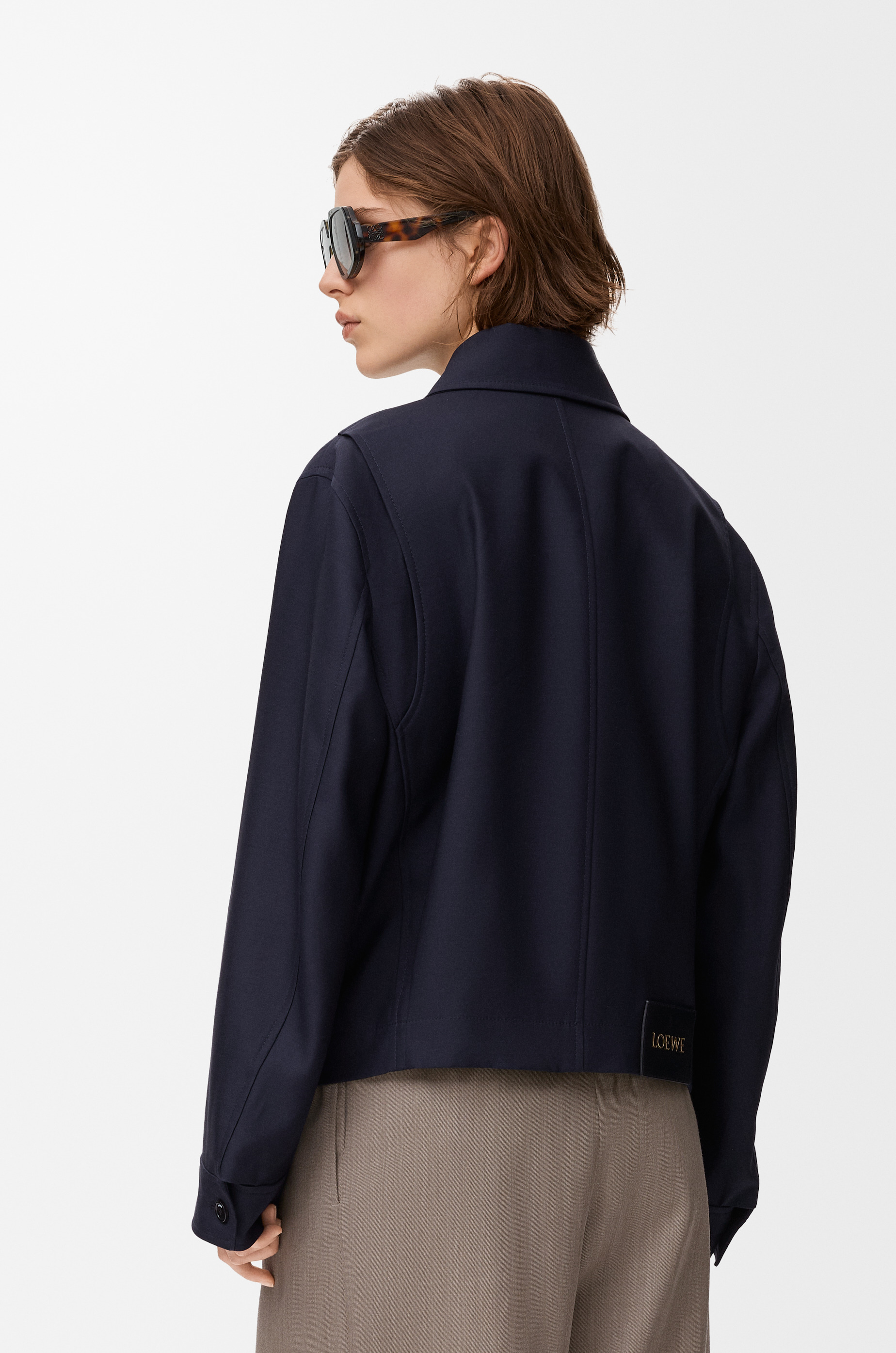 Belted jacket in wool and silk - 4