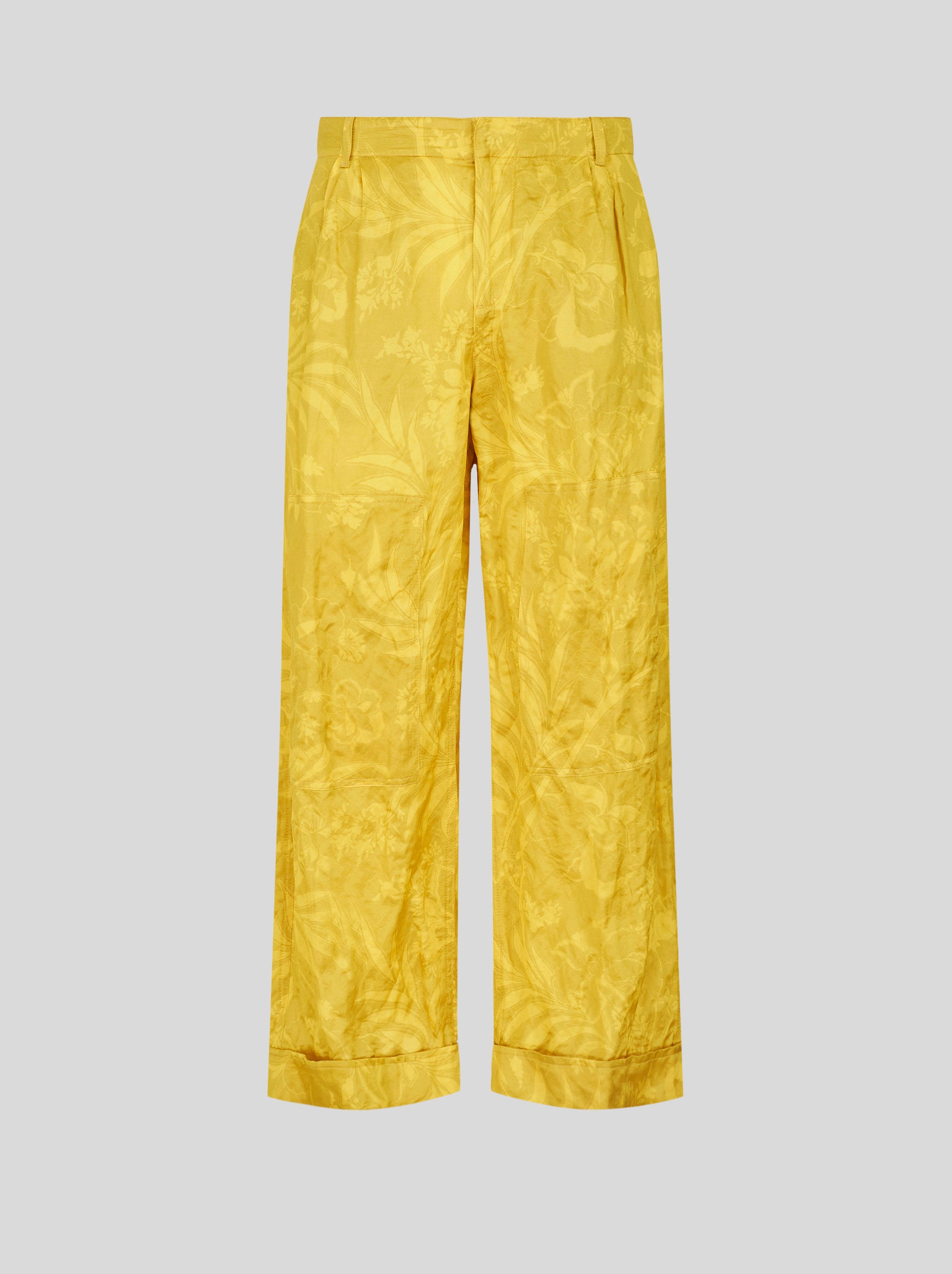 LEAFY PRINT TROUSERS - 1