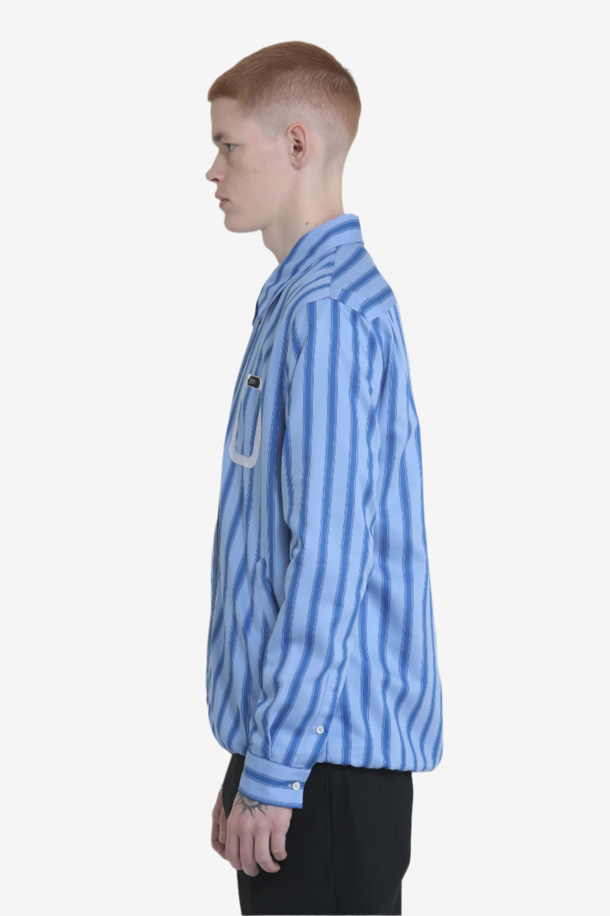 STRIPED SHIRT JACKET WITH ZIP - 3