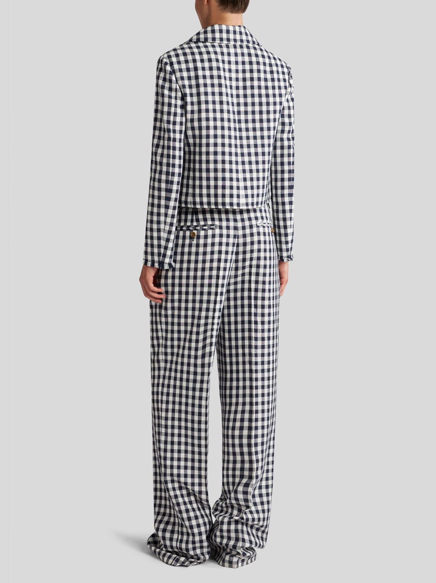 SHORT GINGHAM JACKET - 4