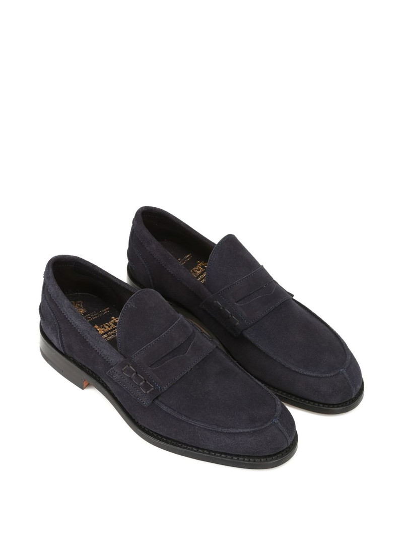 Tricker's penny-slot suede loafers outlook