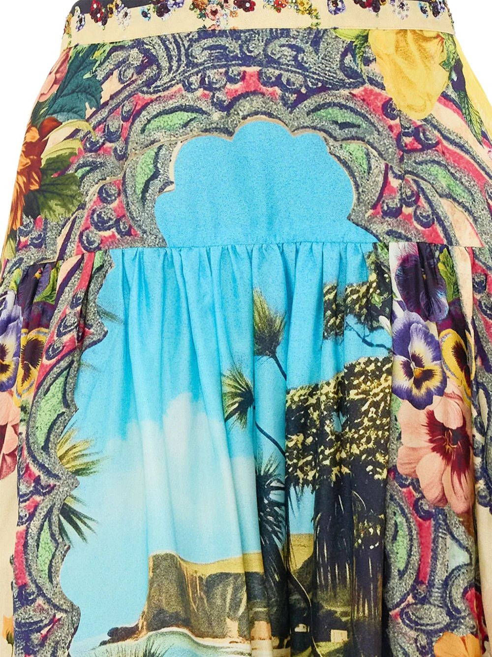 floral-print gathered midi skirt - 5