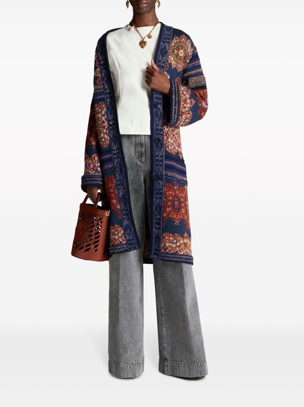 paisley-print belted trench coat - 2