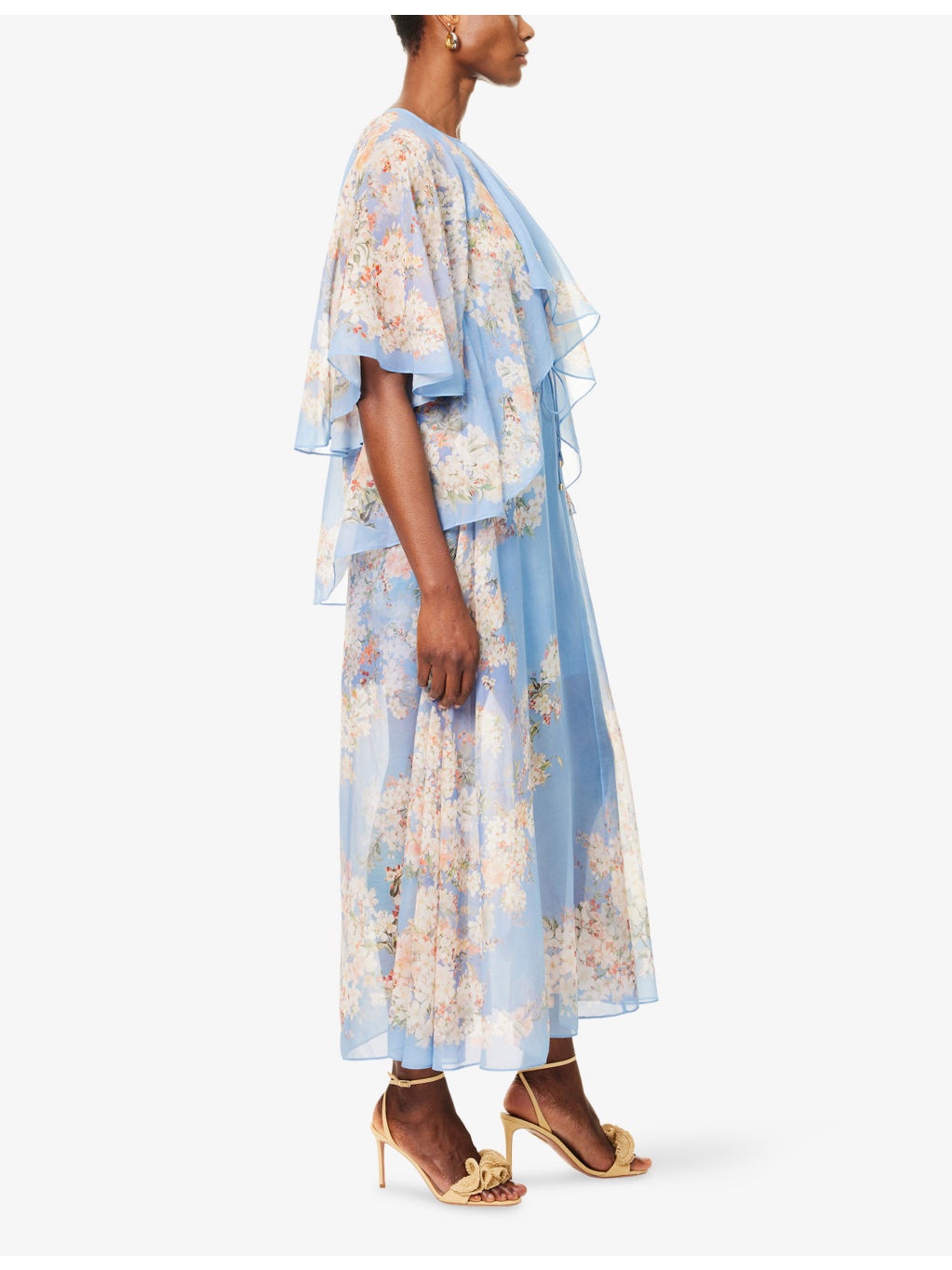 Cascadian Flared-Panels Cotton And Silk Maxi Dress - 3