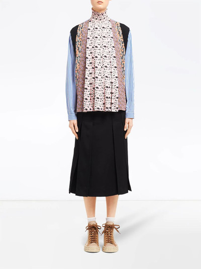 Prada stand-up collar sablé blouse outlook