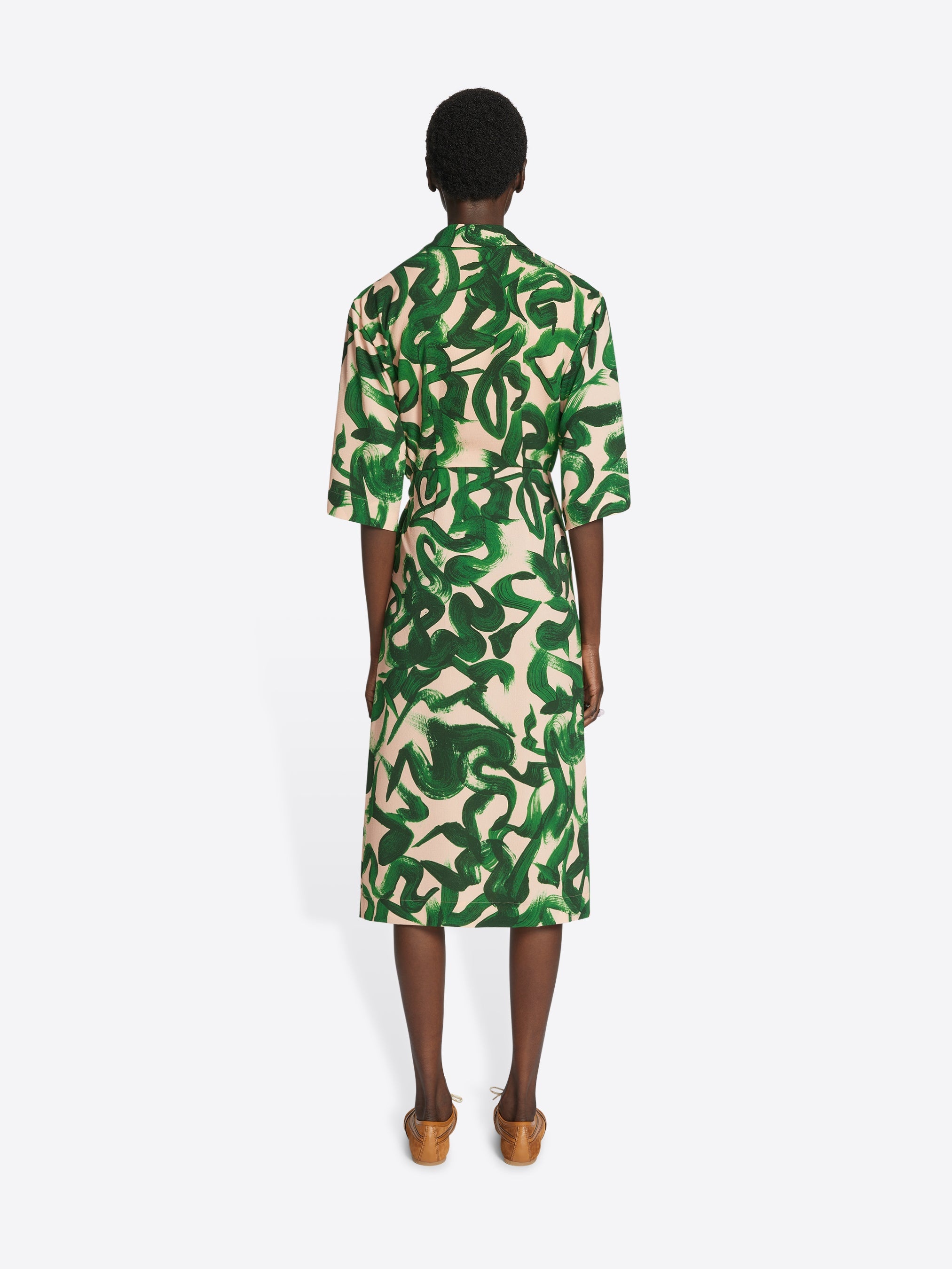 PRINTED WRAP DRESS - 4