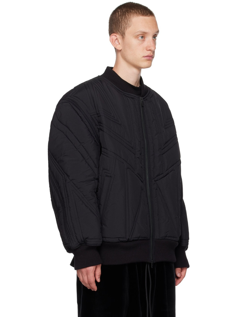 Black Quilted Bomber Jacket 2