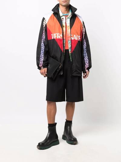 VERSACE colour-block logo track jacket outlook