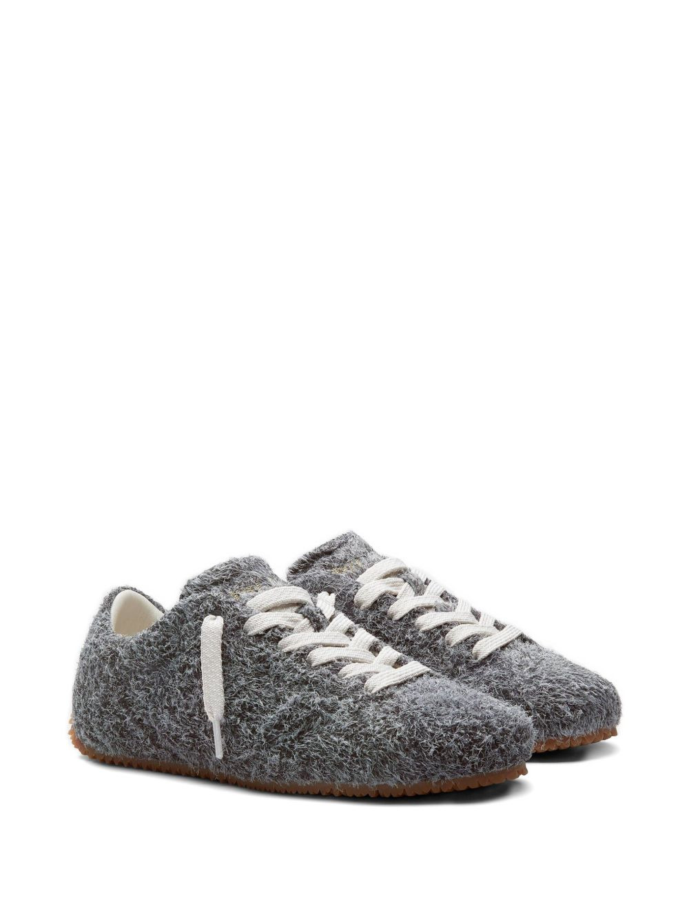 fuzzy lace-up sneakers - 2