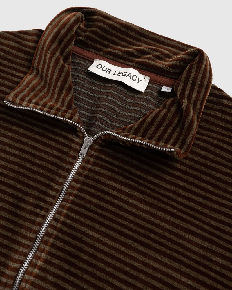 Our Legacy – Shrunken Full-Zip Polo Scoobie Stripe Velour 6