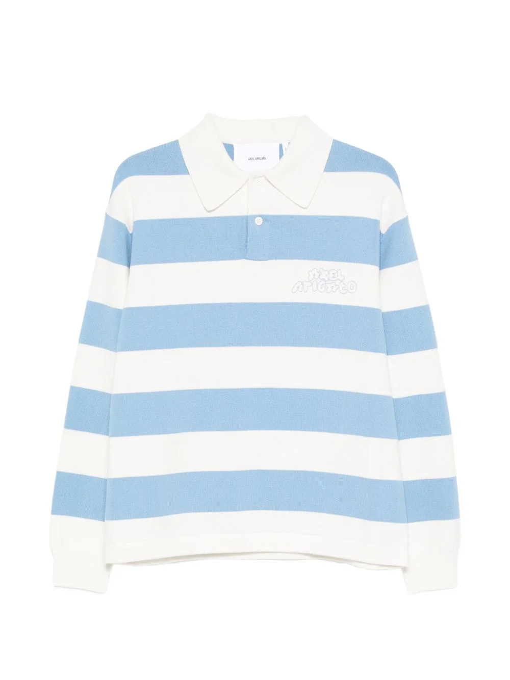 Rey striped-pattern logo-embroidery polo sweater - 1