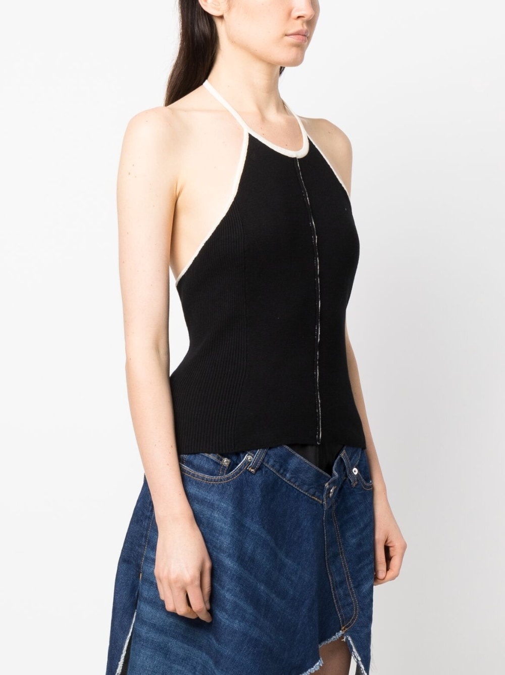 halterneck knitted top - 3