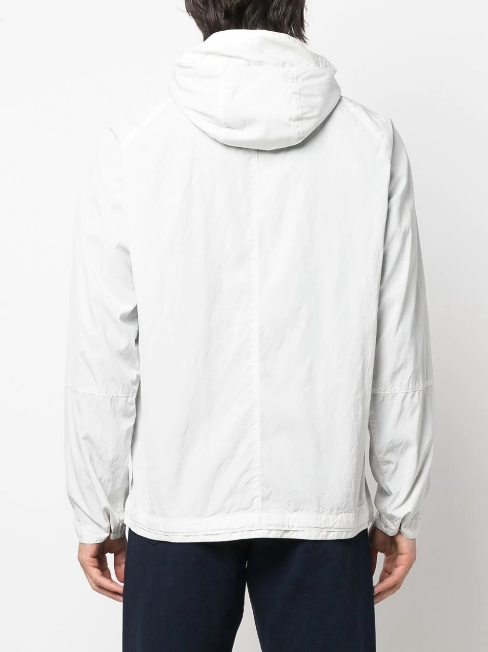 logo-trim zip-front hooded jacket - 4