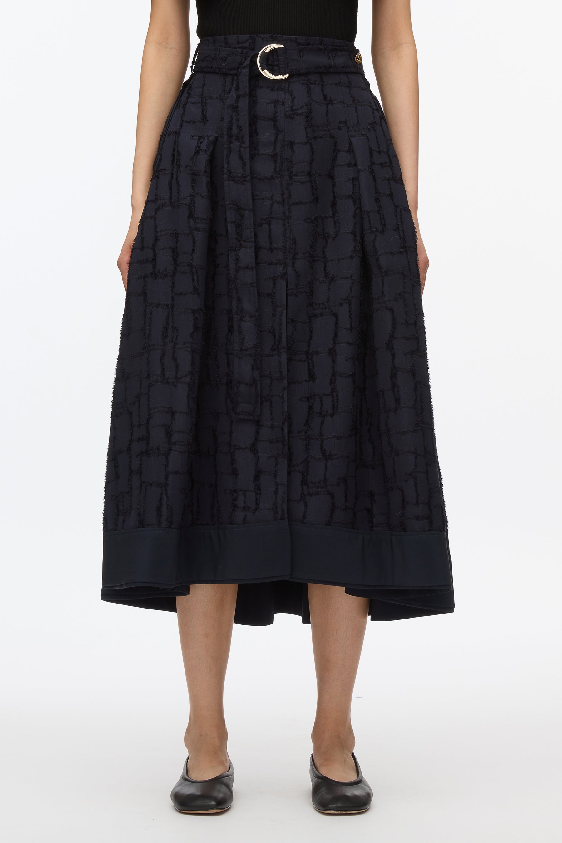 Check Fil Coupe Skirt - 3