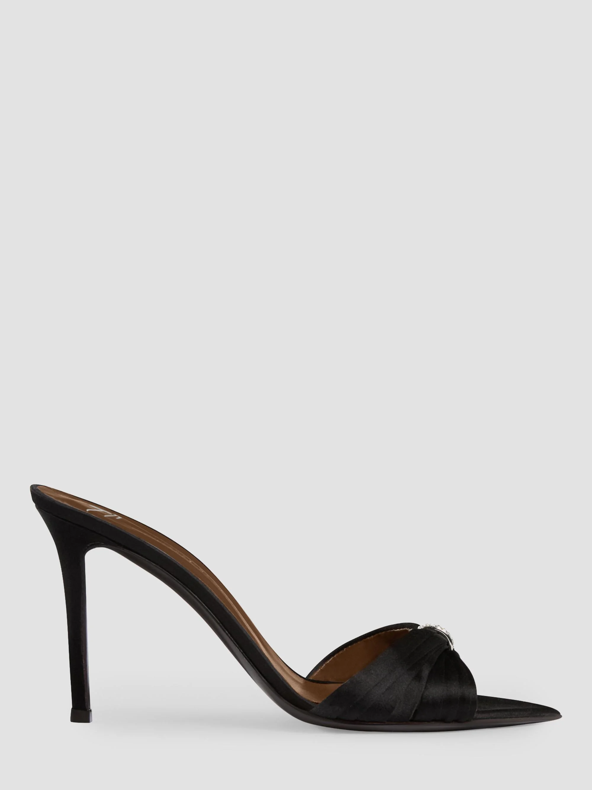 Women's Intrigo 90MM Silk Stiletto Mules - Nero - 1