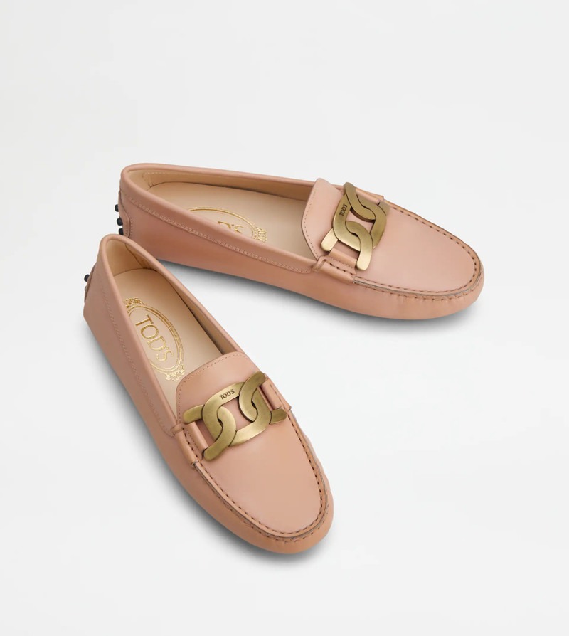 KATE GOMMINO DRIVING SHOES IN LEATHER - PINK 4