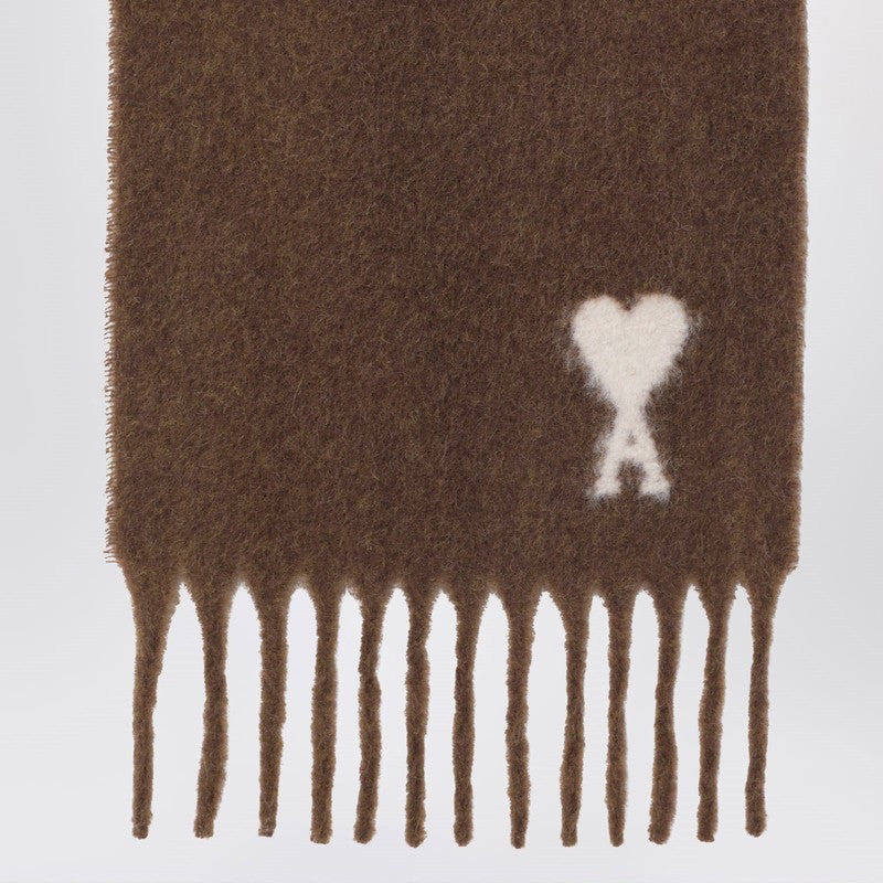 Ami Paris Hazelnut Ami De Coeur Scarf Men - 2