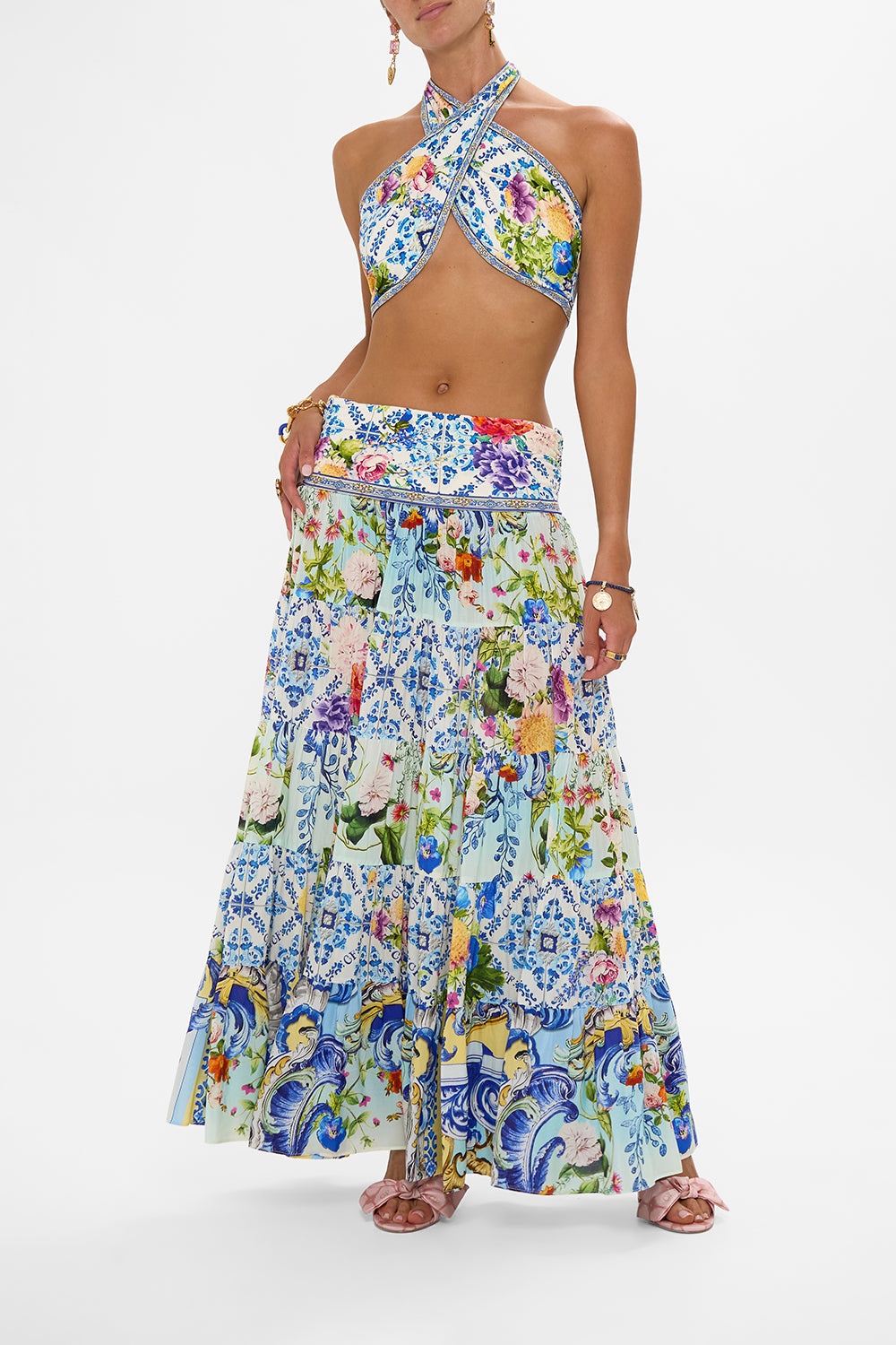 JERSEY SPLICED TIERED SKIRT - 7