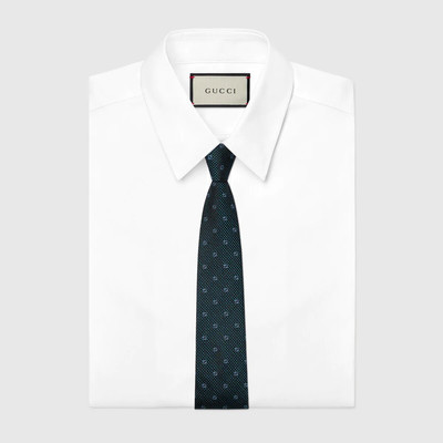 GUCCI Interlocking G silk jacquard tie outlook