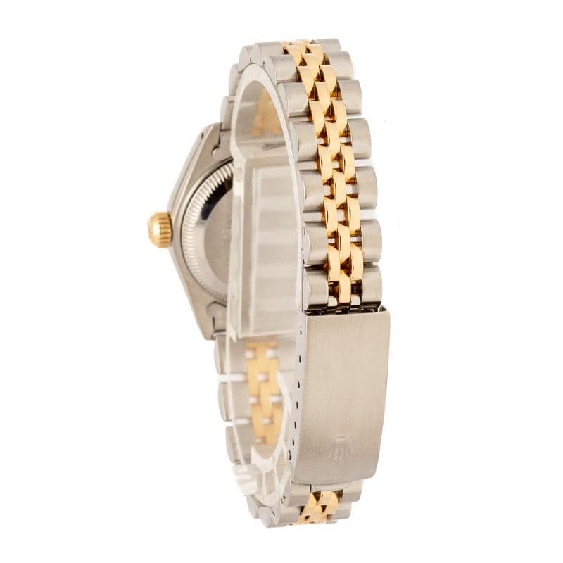 Lady Rolex Datejust 69173 Champagne Houndstooth Dial - 3