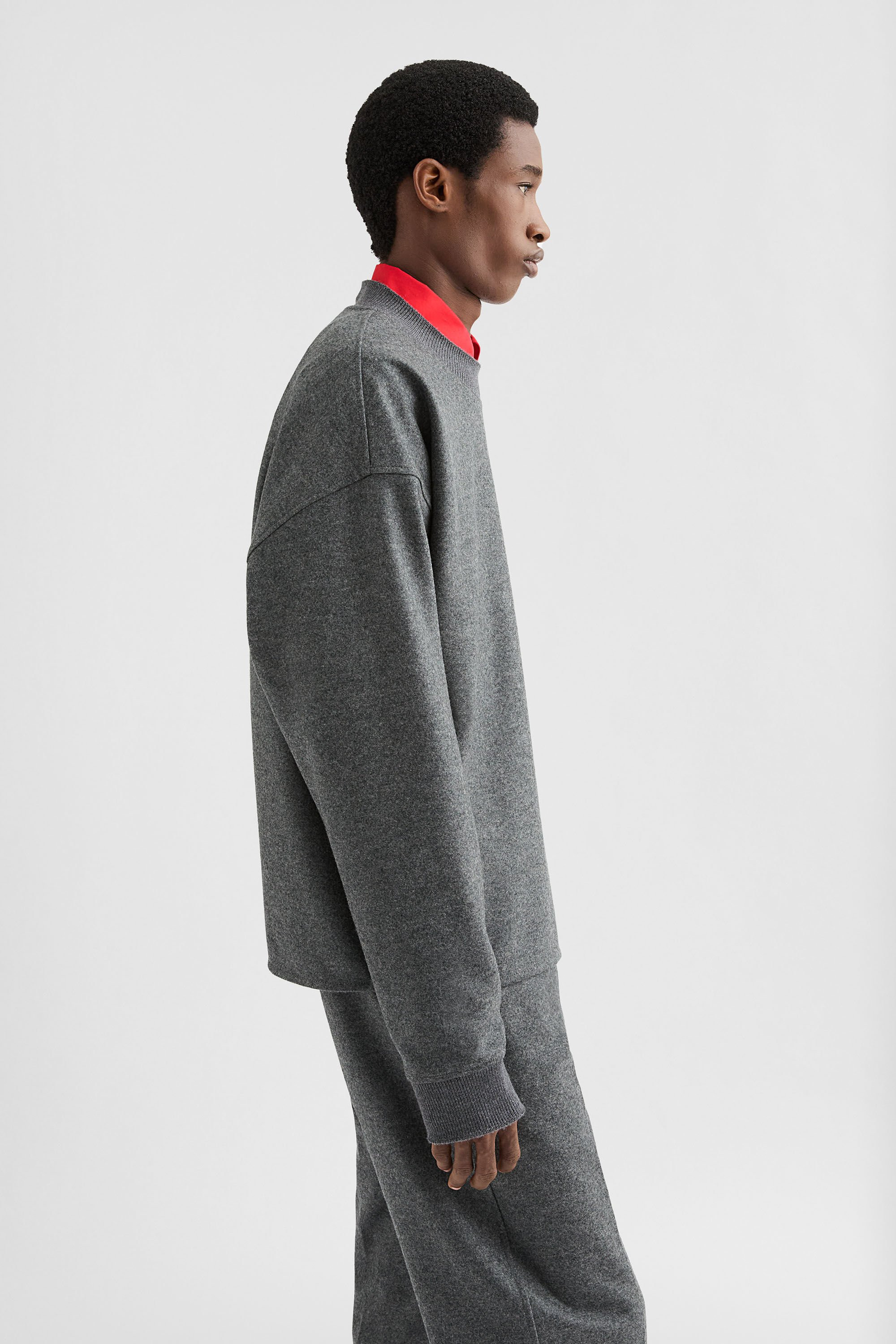 Wool Melton Crew-Neck Sweatshirt - 3