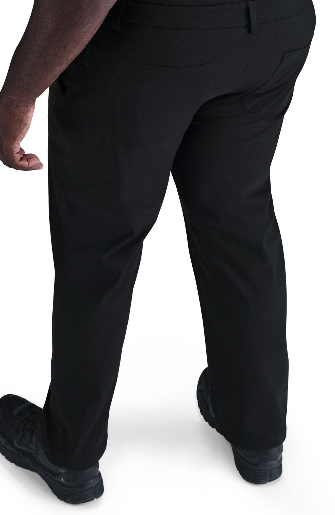 Nike 24.7 PerfectStretch Dri-FIT Regular Fit Flat Front Pants in Black/Dk Smoke Grey at Nordstrom - 6