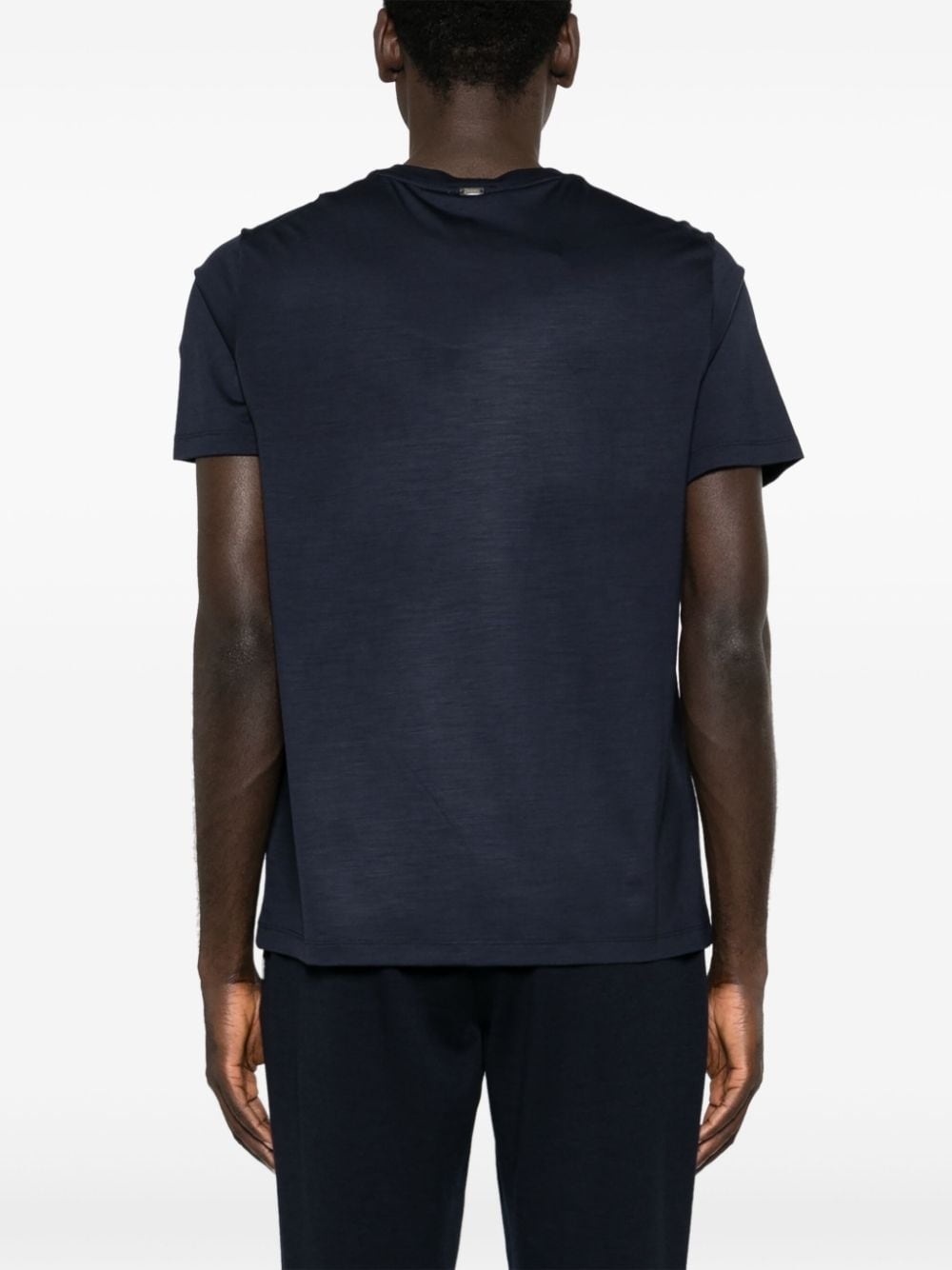 logo-plaque wool T-shirt - 4