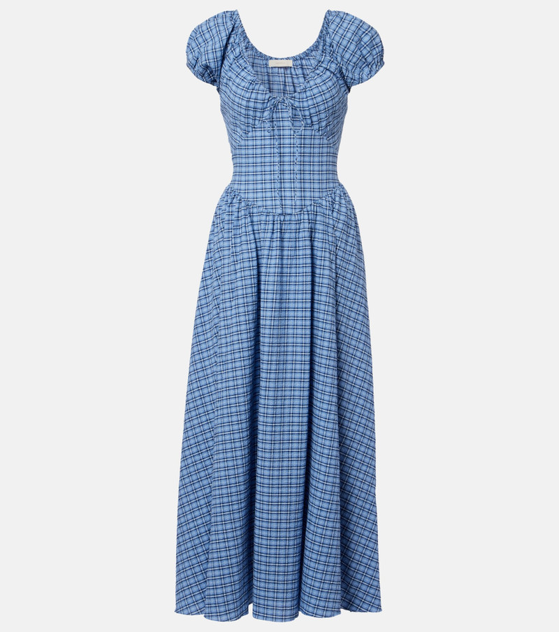 Edessa checked cotton midi dress 1