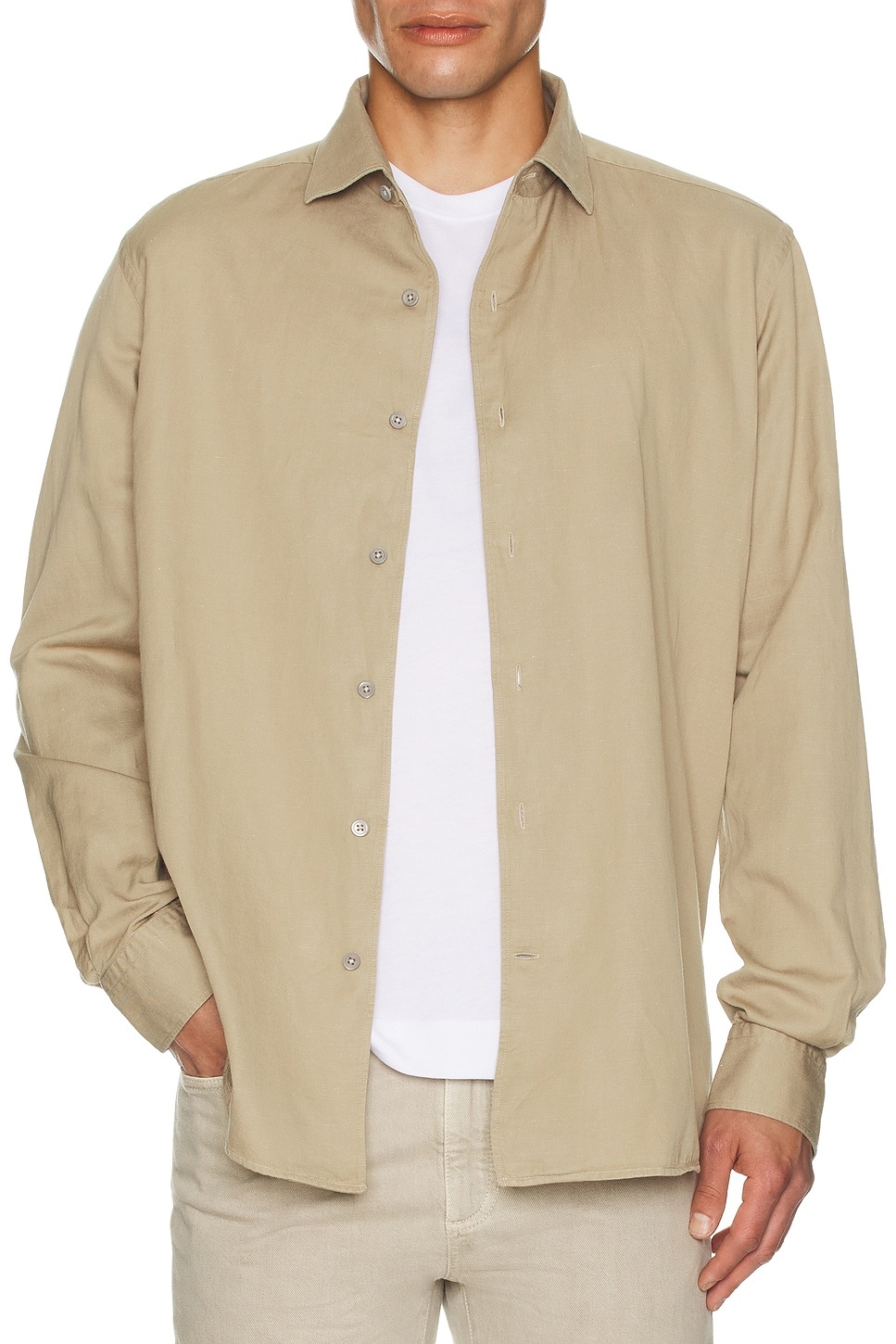 Cotton And Linen Denim Shirt - 3
