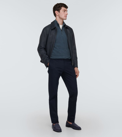 Brioni Cashmere, wool, and silk half-zip sweater outlook