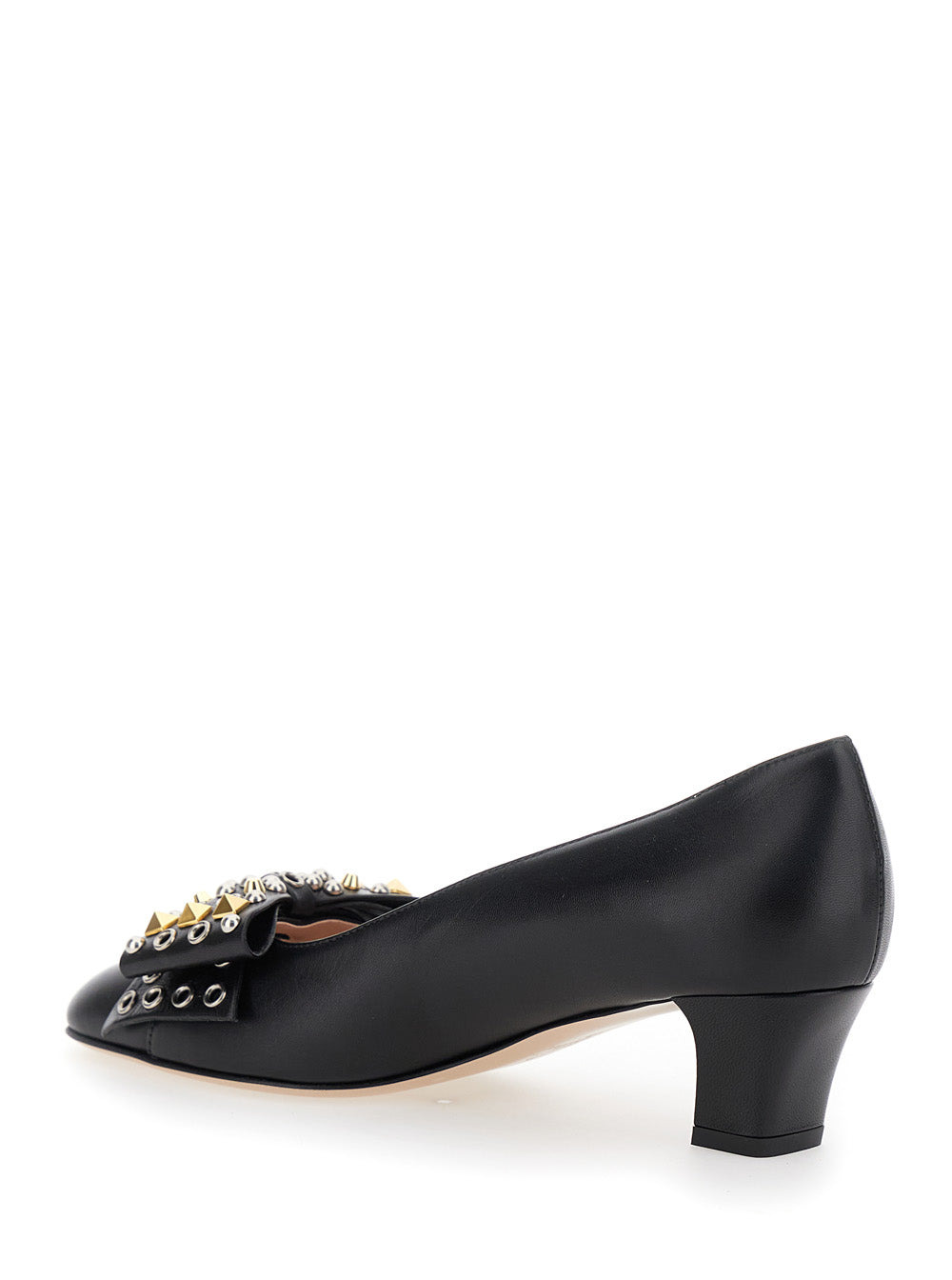 Valentino Garavani Women Pump | Valentino Garavani Bowow | T. 45 | Capretto/A.Silver-A.Brass Mix Stu - 3