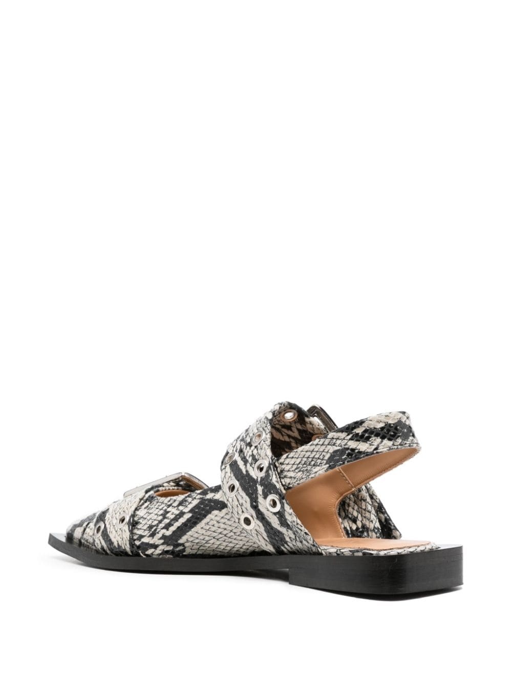 snakeskin-effect buckled sandals - 3