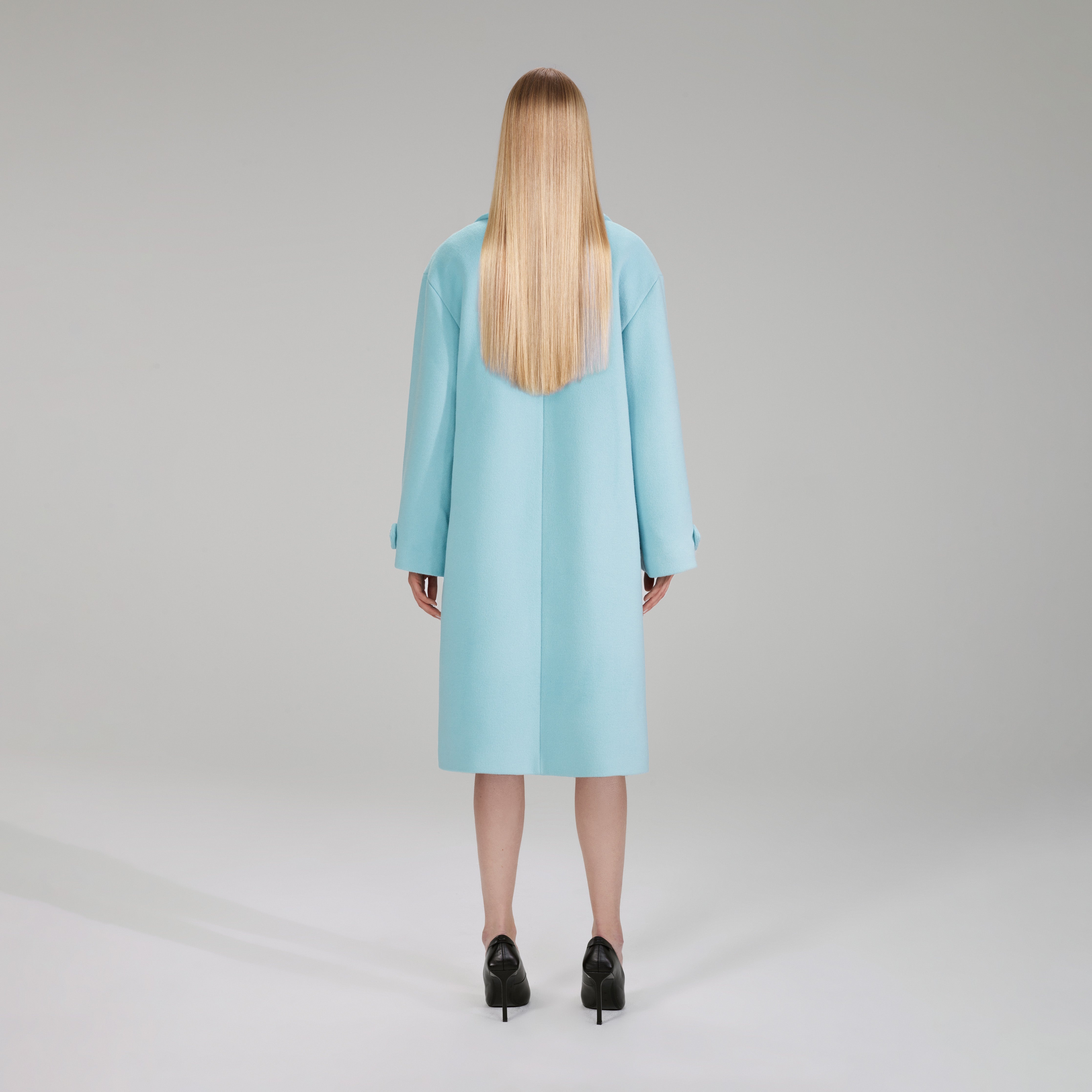 Light Blue Wool Coat - 3