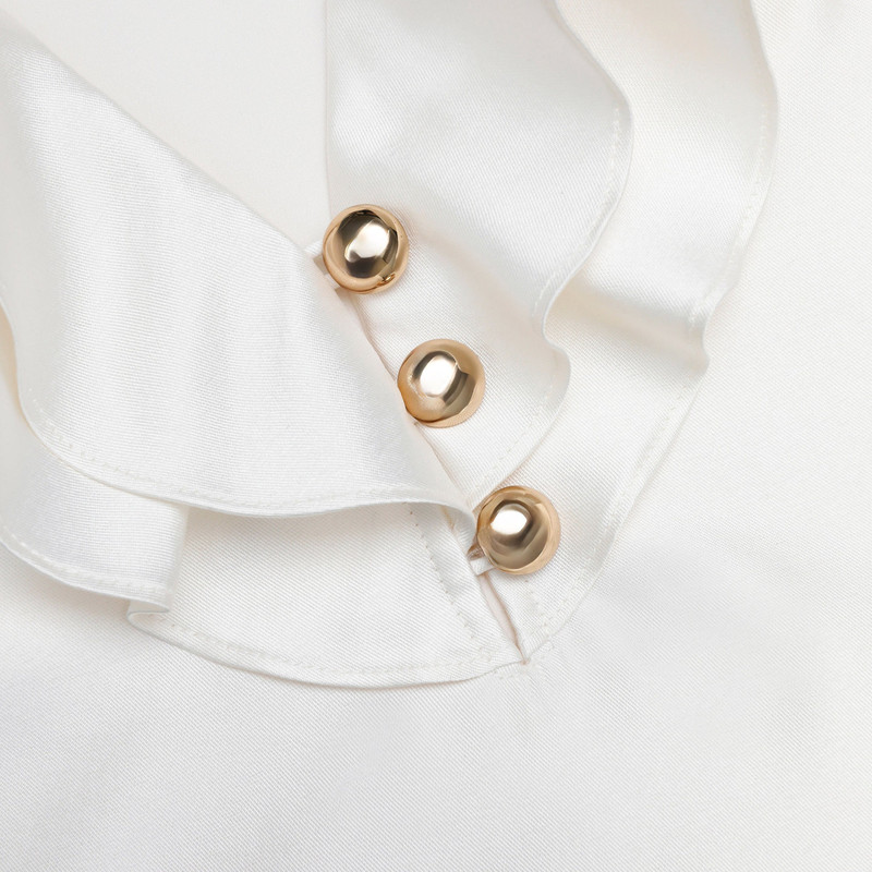 Cream Taffeta Ruffle Top 5